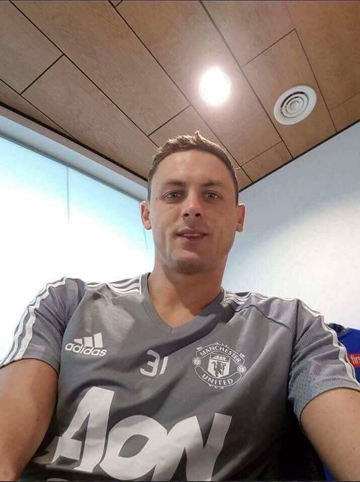 Matic wearing the Man United training kit